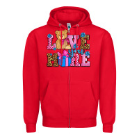 Red love you more olivia Zipper Hoodie - OliviaCreatesArt