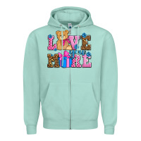 Seafoam love you more olivia Zipper Hoodie - OliviaCreatesArt