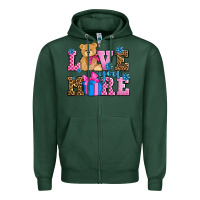 Sports Green love you more olivia Zipper Hoodie - OliviaCreatesArt