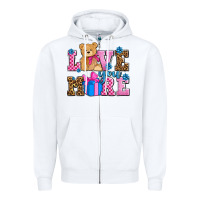 White love you more olivia Zipper Hoodie - OliviaCreatesArt