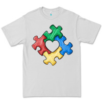 Dove Grey autism puzzle Premium Tee - MaliasSmallBusiness