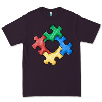 Plum autism puzzle Premium Tee - MaliasSmallBusiness