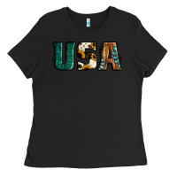 Black usa basic bold font western Ladies Tee - Jasminsmagicworld