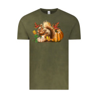 Vintage Olive Fall Squirrel Vintage Tee - LillyAllenDesigns
