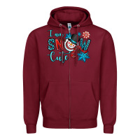 Burgundy i am snow cute Zipper Hoodie - OliviaCreatesArt