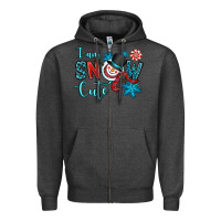 Charcoal Heather i am snow cute Zipper Hoodie - OliviaCreatesArt