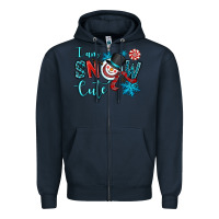 Navy i am snow cute Zipper Hoodie - OliviaCreatesArt