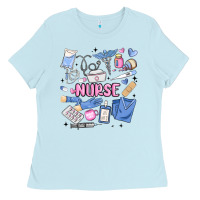 Baby Blue can't talk right now doing nurse stuff Ladies Tee - MaliasSmallBusiness