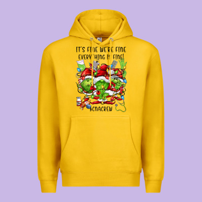 Its Fine Were Fine Everything Is Fine Cnacrew Premium Hoodie Designed By Fadigitalartstudio