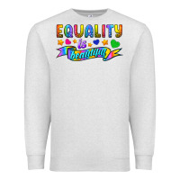 Oatmeal Heather Equality Is Beautiful Premium Sweatshirt - BundleAndBundleShop