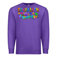 Purple Equality Is Beautiful Premium Sweatshirt - BundleAndBundleShop