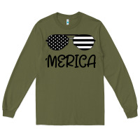 Army Green Merica Long Sleeve Tee - Bettercallsaul