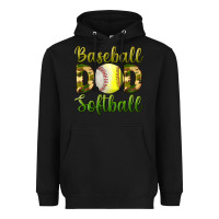 Black Baseball Dad Softball Heavyweight Hoodie - BundleAndBundleShop