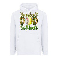 White Baseball Dad Softball Heavyweight Hoodie - BundleAndBundleShop