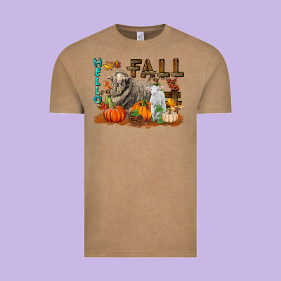 Hello Fall Merino Wool Sheep Vintage Tee Designed By Lillyallendesigns