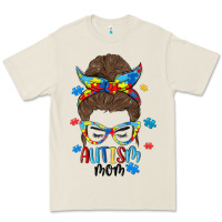 Bone messy bun autism mom Premium Tee - MaliasSmallBusiness
