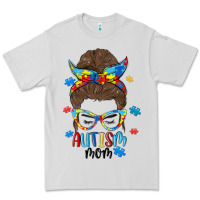 Dove Grey messy bun autism mom Premium Tee - MaliasSmallBusiness