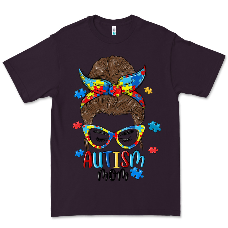 Messy Bun Autism Mom Premium Tee by MaliasSmallBusiness | Teevron