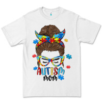 White messy bun autism mom Premium Tee - MaliasSmallBusiness