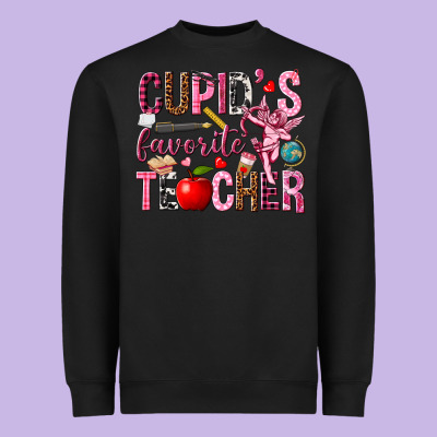 Cupid's Favorite Teacher Valentine's Day Heavyweight Sweatshirt Designed By Howdyjamesfarm