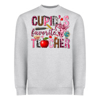 Heather Grey Cupid's Favorite Teacher Valentine's Day Heavyweight Sweatshirt - HowdyJamesFarm