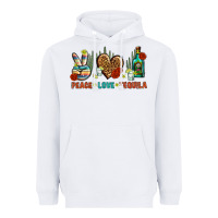 White Peace Love Tequila Heavyweight Hoodie - BundleAndBundleShop