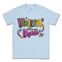 Dusty Blue rollin' with my krewe mardi gras Classic Tee - LillyAllenDesigns