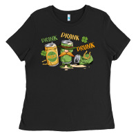 Black deink drank drunk st. patrick's day Ladies Tee - MaliasSmallBusiness