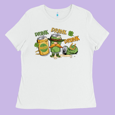 Deink Drank Drunk St. Patrick's Day Ladies Tee Designed By Maliassmallbusiness