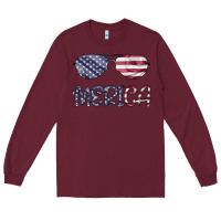Burgundy Merica Long Sleeve Tee - Bettercallsaul