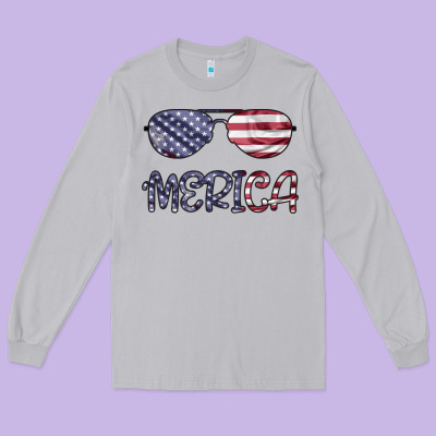 Merica Long Sleeve Tee Designed By Bettercallsaul