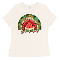 Watermelon Summer Rainbow Ladies Tee | Teevron