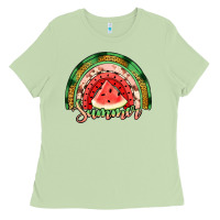 Matcha watermelon summer rainbow Ladies Tee - Jasminsmagicworld