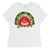 White watermelon summer rainbow Ladies Tee - Jasminsmagicworld