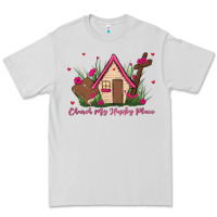 Dove Grey church is my happy place Premium Tee - MaliasSmallBusiness