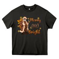 Asphalt merry and bright black santa Heavy Core Tee - MaliasSmallBusiness