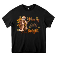 Black merry and bright black santa Heavy Core Tee - MaliasSmallBusiness