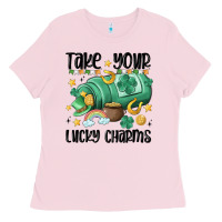 Bubblegum Pink take your lucky charms Ladies Tee - MaliasSmallBusiness