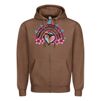 Chestnut valentine's day rainbow heart olivia Zipper Hoodie - OliviaCreatesArt