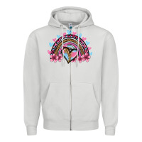 Valentine's Day Rainbow Heart Olivia Zipper Hoodie | Teevron