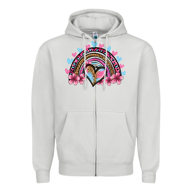 Valentine's Day Rainbow Heart Olivia Zipper Hoodie by OliviaCreatesArt | Teevron