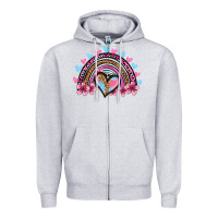 Heather Grey valentine's day rainbow heart olivia Zipper Hoodie - OliviaCreatesArt