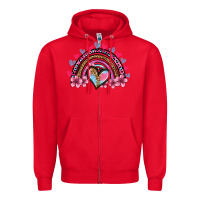 Red valentine's day rainbow heart olivia Zipper Hoodie - OliviaCreatesArt