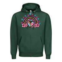 Sports Green valentine's day rainbow heart olivia Zipper Hoodie - OliviaCreatesArt