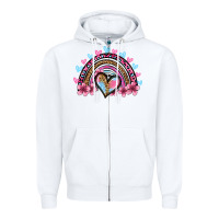 White valentine's day rainbow heart olivia Zipper Hoodie - OliviaCreatesArt
