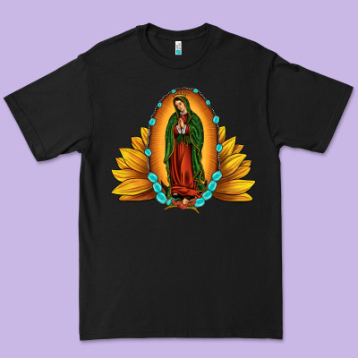 Sunflower Our Lady Of Guadalupe Premium Tee Designed By Jahusdesignshop