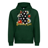 Forest Green ladybug birthday girl age 4 Urban Hoodie - LillyAllenDesigns