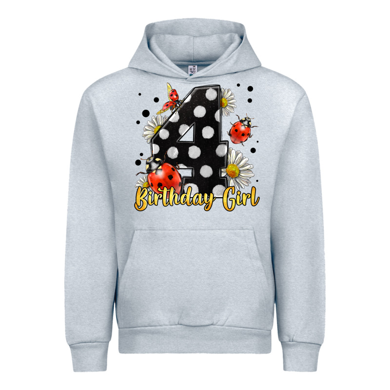 Ladybug Birthday Girl Age 4 Urban Hoodie by LillyAllenDesigns | Teevron