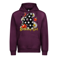 Mauve Wine ladybug birthday girl age 4 Urban Hoodie - LillyAllenDesigns
