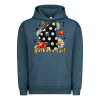 Pigment Midnight Navy ladybug birthday girl age 4 Urban Hoodie - LillyAllenDesigns